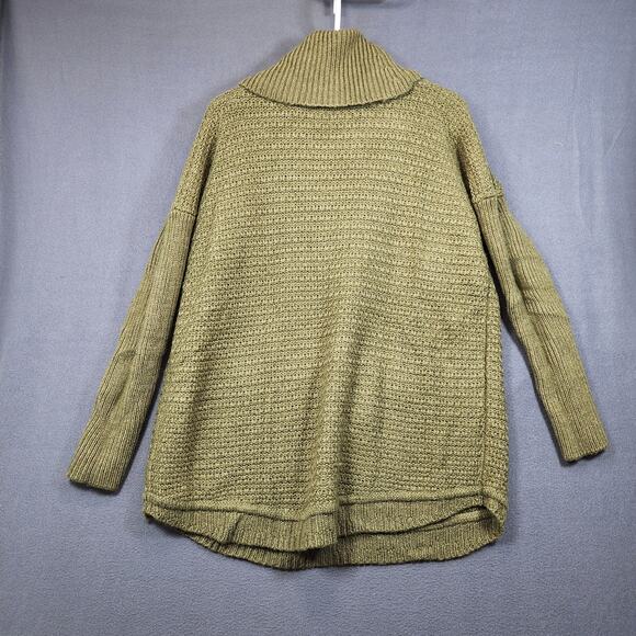 Talbots Womens Sweater 2X Olive Green Wool Blend Cowl Neck Office Casual Cabin - Picture 2 of 10